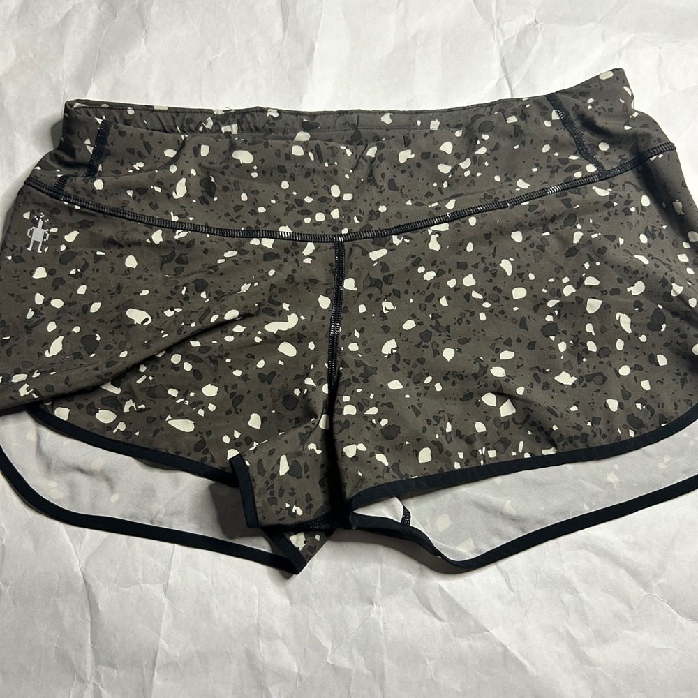 Smartwool Womens Running Shorts Medium Gray‎ Pattern Athletic Activewear Gym